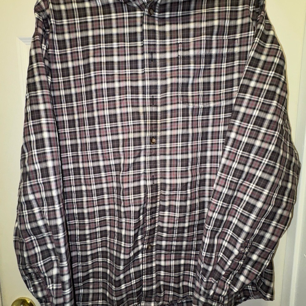 Guide Series Mens Plaid Wrinkle‎ Resistant Button Up Shirt LT Large Tall